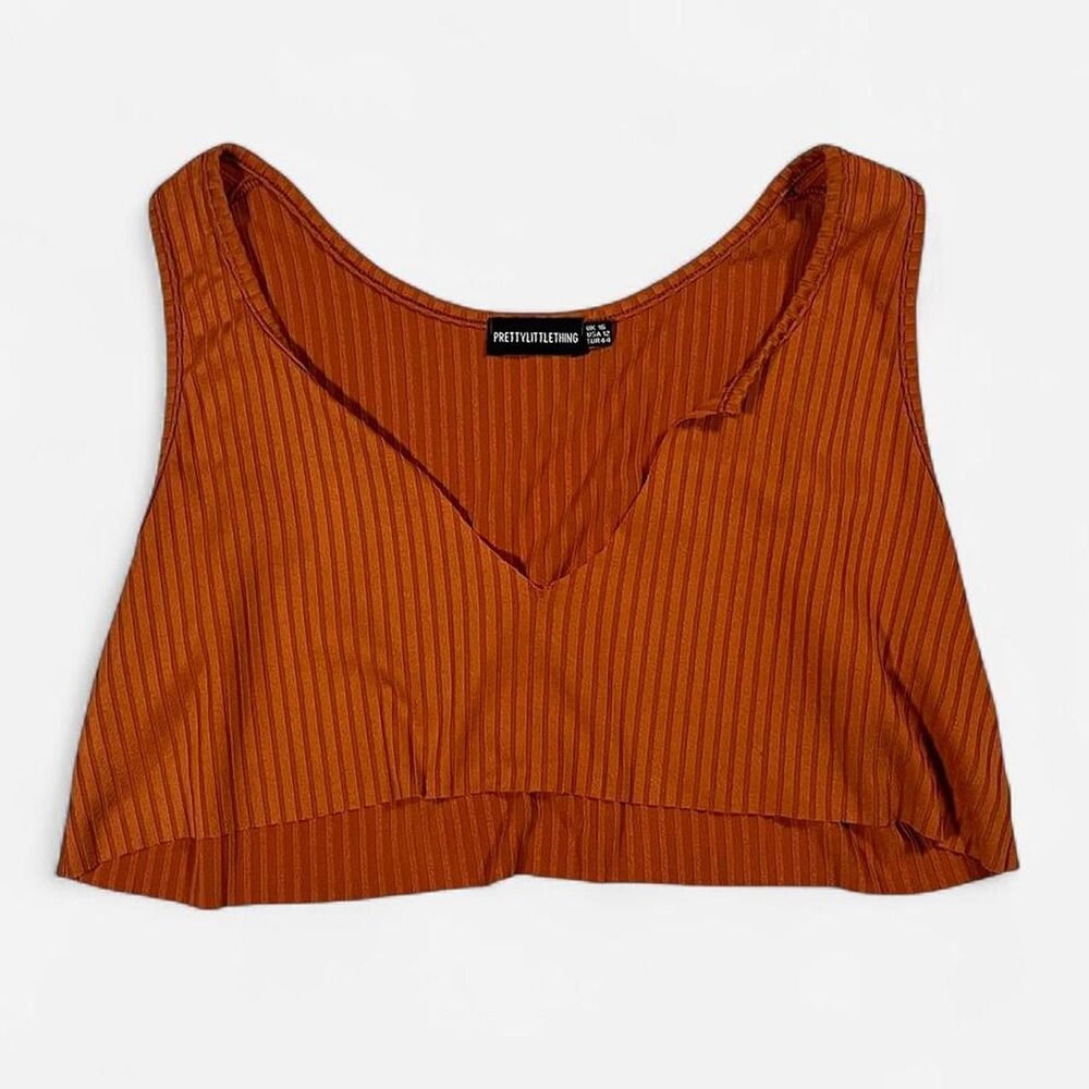 Prettylittlething Women's Orange Crop-top